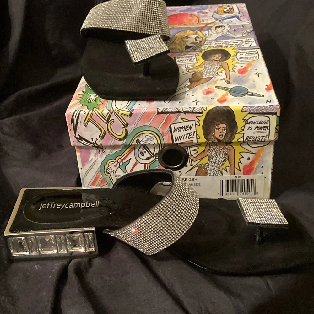 Jeffrey CampbellWomen's Main Event CrystalStatement Slide Sandal - Picture 1 of 7